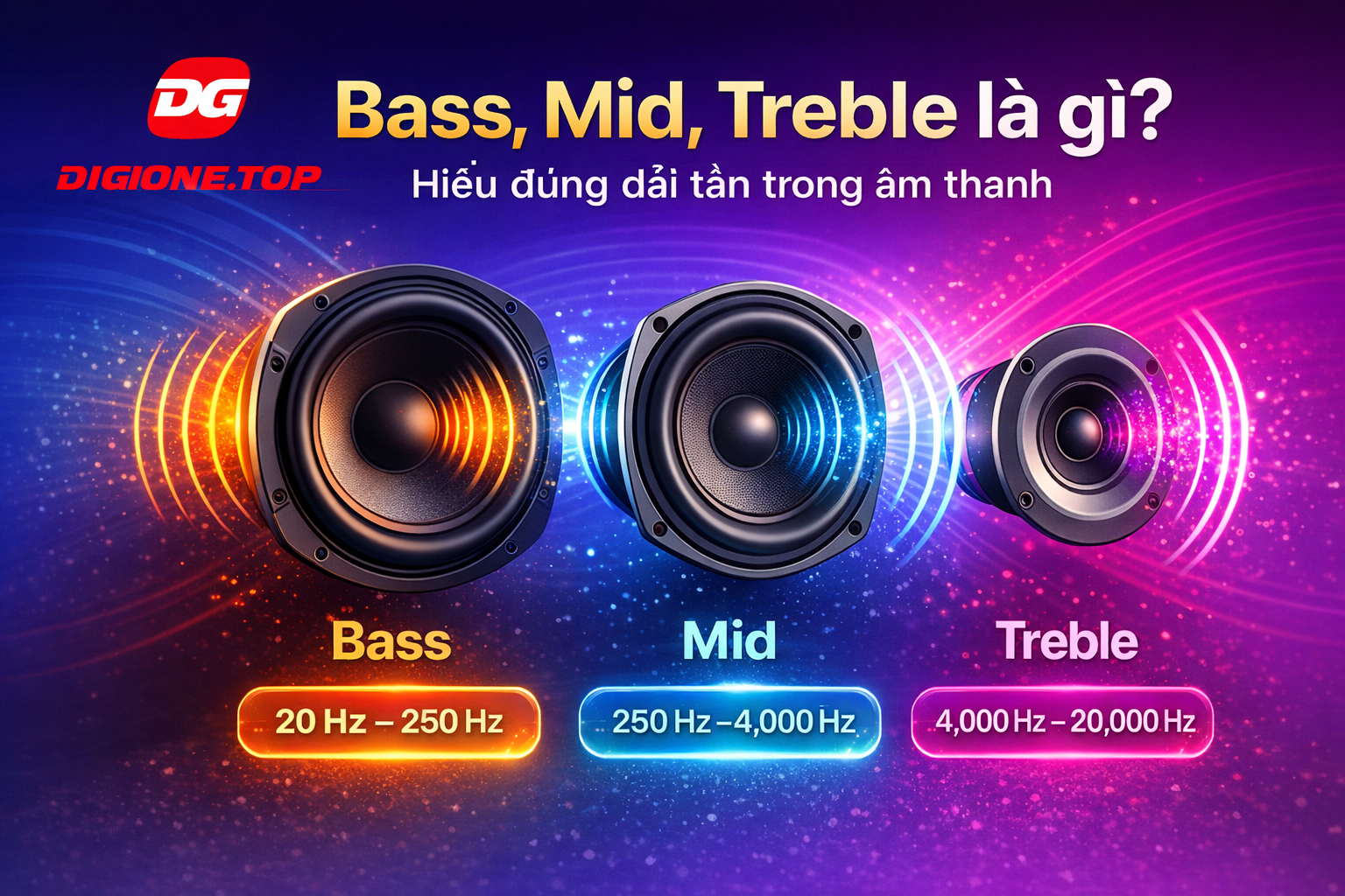 Bass, Mid, Treble là gì Hiểu đúng dải tần trong âm thanh