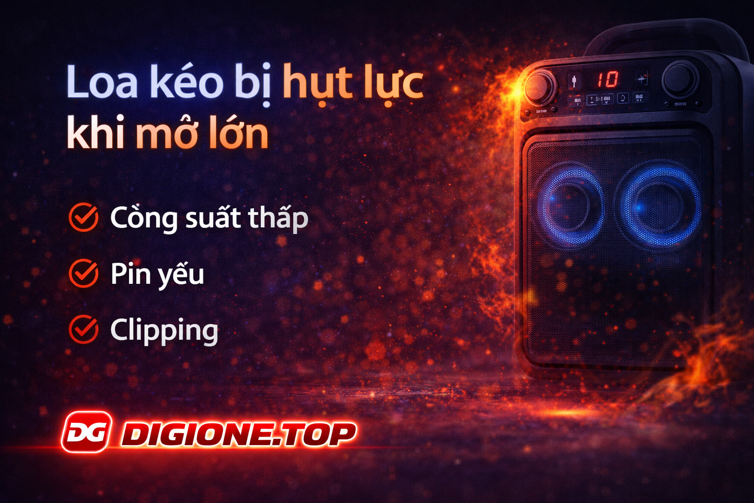 Loa kéo giảm công suất khi mở lớn