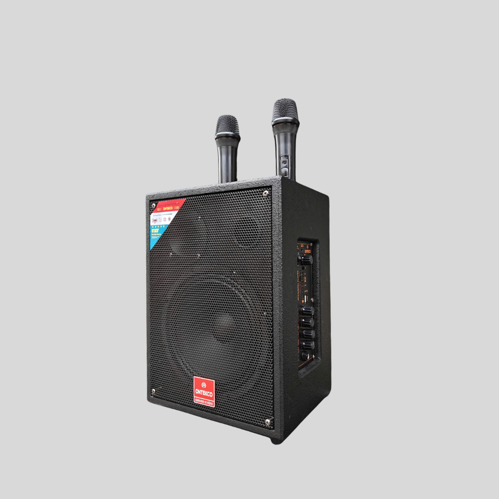 Loa xách tay karaoke Ontekco TK-V2 Black kèm 2 micro