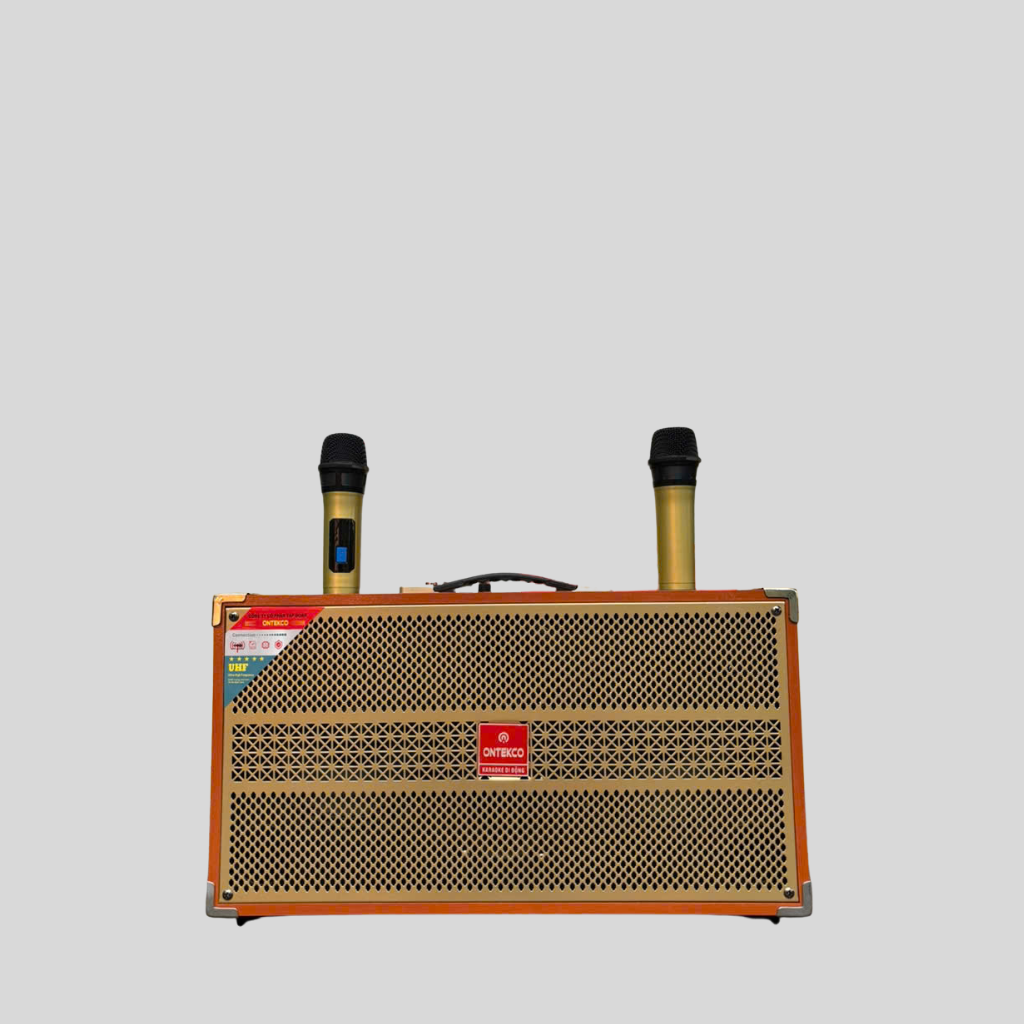 Loa xách tay karaoke Ontekco 2652 Gold kèm 2 micro